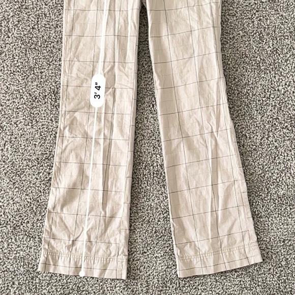 Vintage Y2K Low Rise Plaid Flare Trousers Pants - Tan Beige - Size 5 / Small - Picture 11 of 11